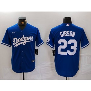 MLB Dodgers 23 Gibson Blue Nike Cool Base Men Jersey