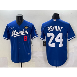 MLB Dodgers 24 Bryant Blue Mamba Nike Cool Base Men Jersey