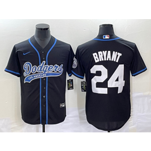 MLB Dodgers 24 Kobe Bryant Black Baseball Nike Cool Base Men Jersey