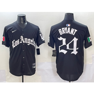 MLB Dodgers 24 Kobe Bryant Black Nike Cool Base Men Jersey