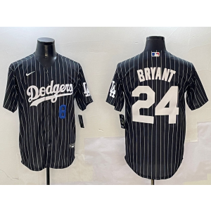 MLB Dodgers 24 Kobe Bryant Black Nike Cool Base Men Jersey