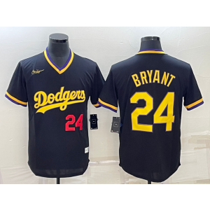 MLB Dodgers 24 Kobe Bryant Black Nike Thorwback Men Jersey