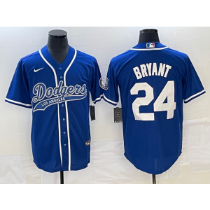MLB Dodgers 24 Kobe Bryant Blue Baseball Nike Cool Base Men Jersey