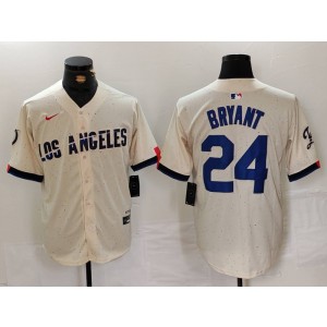 MLB Dodgers 24 Kobe Bryant Cream 2024 City Connect Nike Cool Base Men Jersey