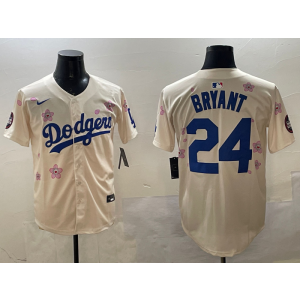 MLB Dodgers 24 Kobe Bryant Cream 2025 Tokyo Series Nike Cool Base Men Jersey
