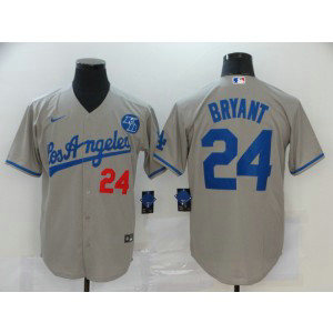 MLB Dodgers 24 Kobe Bryant Grey 2020 Nike KB Cool Base Men Jersey
