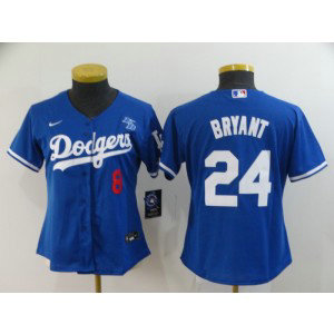 MLB Dodgers 24 Kobe Bryant Light Blue 2020 Nike Cool Base Women Jersey