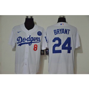 MLB Dodgers 24 Kobe Bryant White 2020 Nike KB Cool Base Men Jersey