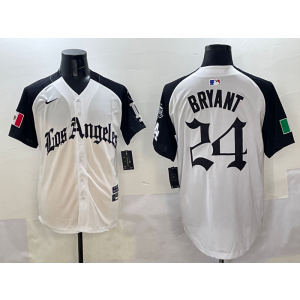 MLB Dodgers 24 Kobe Bryant White Mexico Nike Cool Base Men Jersey