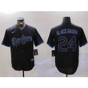 MLB Dodgers 24 Kobe Mamba Black Nike Cool Base Men Jersey