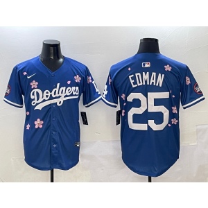 MLB Dodgers 25 Tommy Edman Blue 2025 Tokyo Series Nike Cool Base Men Jersey
