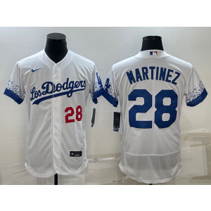 MLB Dodgers 28 Martinez White 2020 City Connect Nike Flexbase Men Jersey