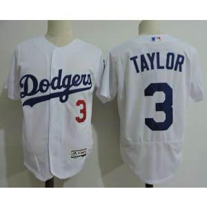 MLB Dodgers 3 Chris Taylor White Flexbase Men Jersey
