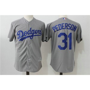 MLB Dodgers 31 Joc Pederson Grey New Cool Base Men Jersey