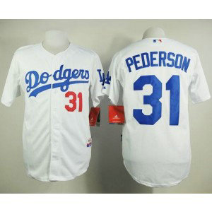 MLB Dodgers 31 Joc Pederson White Cool Base Men Jersey