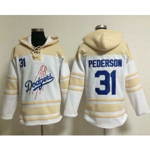 MLB Dodgers 31 Joc Pederson White Men Sweatshirt Hoodie