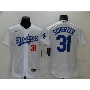 MLB Dodgers 31 Max Scherzer White Nike Flexbase Men Jersey