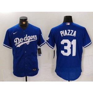 MLB Dodgers 31 Mike Piazza Blue Nike Cool Base Men Jersey