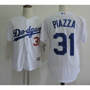 MLB Dodgers 31 Mike Piazza White New Cool Base Men Jersey