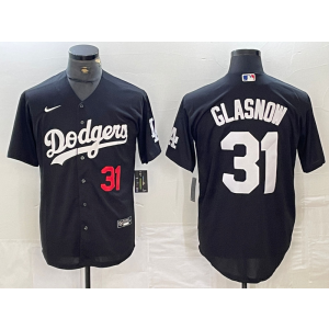 MLB Dodgers 31 Tyler Glasnow Black Nike Cool Base Men Jersey