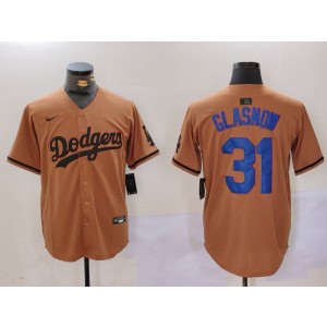 MLB Dodgers 31 Tyler Glasnow Brown Nike Cool Base Men Jersey