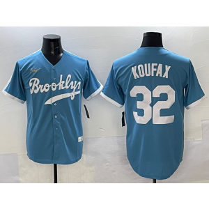 MLB Dodgers 32 Sandy Koufax Blue Nike Cool Base Men Jersey
