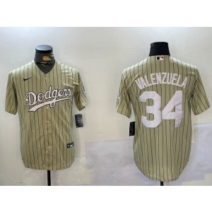 MLB Dodgers 34 Fernando Cream Nike Cool Base Men Jersey