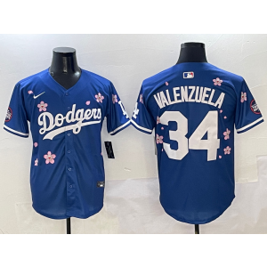 MLB Dodgers 34 Fernando Valenzuela Blue 2025 Tokyo Series Nike Cool Base Men Jersey