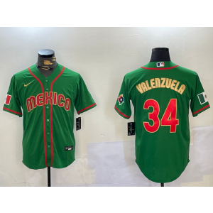 MLB Dodgers 34 Fernando Valenzuela Green Nike Cool Base Men Jersey