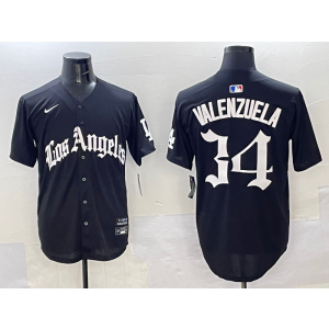 MLB Dodgers 34 Fernando Valenzuela New Black Nike Cool Base Men Jersey