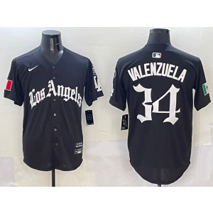 MLB Dodgers 34 Fernando Valenzuela New Black Nike Cool Base Men Jersey