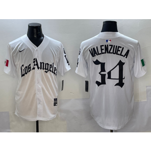 MLB Dodgers 34 Fernando Valenzuela New White Nike Cool Base Men Jersey