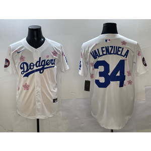 MLB Dodgers 34 Fernando Valenzuela White 2025 Tokyo Series Nike Cool Base Men Jersey