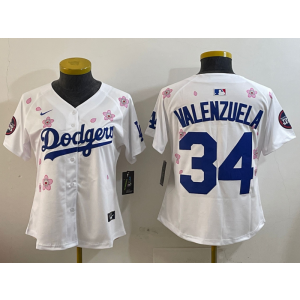 MLB Dodgers 34 Fernando Valenzuela White 2025 Tokyo Series Nike Cool Base Youth Jersey