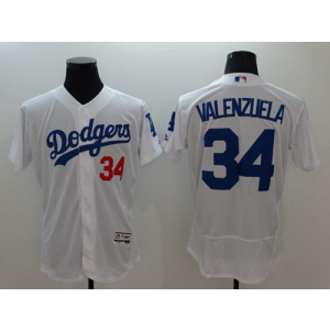 MLB Dodgers 34 Fernando Valenzuela White Nike Flexbase Men Jersey