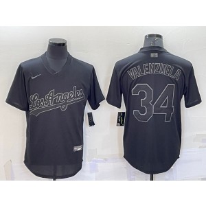 MLB Dodgers 34 Toro Valenzuela Black Nike Cool Base Men Jersey