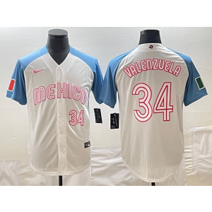 MLB Dodgers 34 Toro Valenzuela Mexican Nike Cool Base Men Jersey