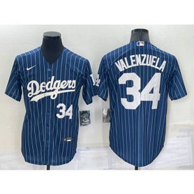 MLB Dodgers 34 Toro Valenzuela Navy Nike Cool Base Men Jersey