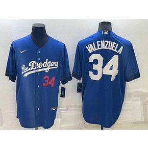 MLB Dodgers 34 Toro Valenzuela Royal 2020 City Connect Nike Cool Base Men Jersey