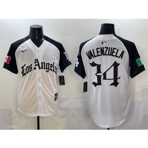 MLB Dodgers 34 Toro Valenzuela White Mexico Nike Cool Base Men Jersey