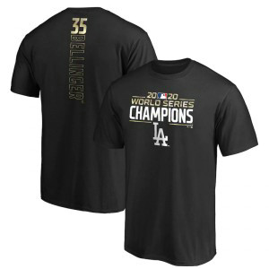 MLB Dodgers 35 Cody Bellinger Black 2020 World Series Champions T-Shirt