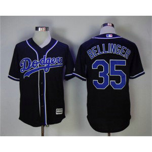 MLB Dodgers 35 Cody Bellinger Black Cool Base Men Jersey 1
