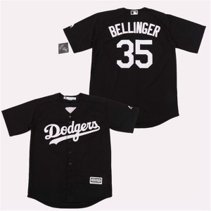 MLB Dodgers 35 Cody Bellinger Black Cool Base Men Jersey