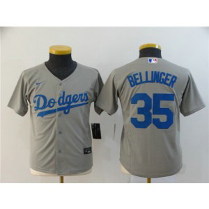 MLB Dodgers 35 Cody Bellinger Grey 2020 Nike Cool Base Women Jersey(Run Small)