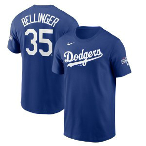 MLB Dodgers 35 Cody Bellinger Royal 2020 World Series Champions T-Shirt