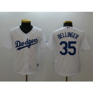 MLB Dodgers 35 Cody Bellinger White Cool Base Youth Jersey