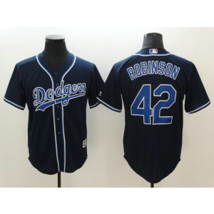 MLB Dodgers 42 Jackie Robinson Black Cool Base Men Jersey