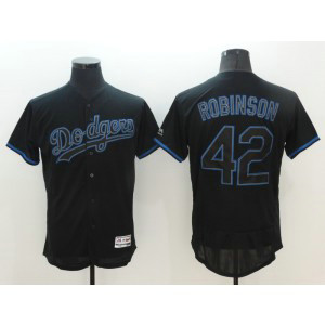 MLB Dodgers 42 Jackie Robinson Black Fashion Flexbase Men Jersey