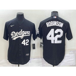 MLB Dodgers 42 Jackie Robinson Black Nike Cool Base Baseball Men Jersey
