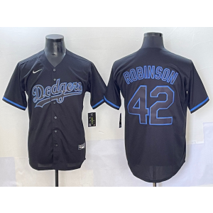 MLB Dodgers 42 Jackie Robinson Black Nike Cool Base Men Jersey